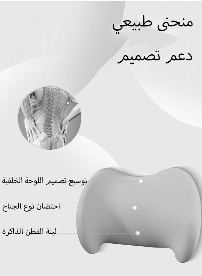 Beauenty Lumbar Support Pillow And Car Headrest Neck Pillow Set Car Back Cushion Lumbar Support And Car Neck Pillow Kit Relieve Neck And Back Pain Improve Posture Cushion Memory Foam Ergonomic Seat Cushion W - Image 5