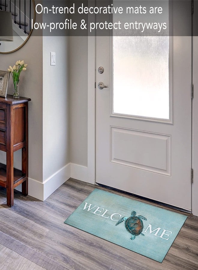 Counterart Sea Turtle Welcome Indoor/Outdoor Entryway Floor Mat Manufactured in The USA Low Profile, Protective Non-Skid Rubber Backing, Easy to Clean 29.5" by 17.75" - Image 5