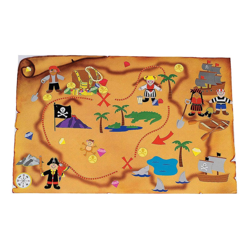 Fun Express DIY Giant Treasure Island Map Sticker Scenes - 12 Backgrounds and 12 Sticker Sheets - Pirate Party Activity for Kids - Image 5