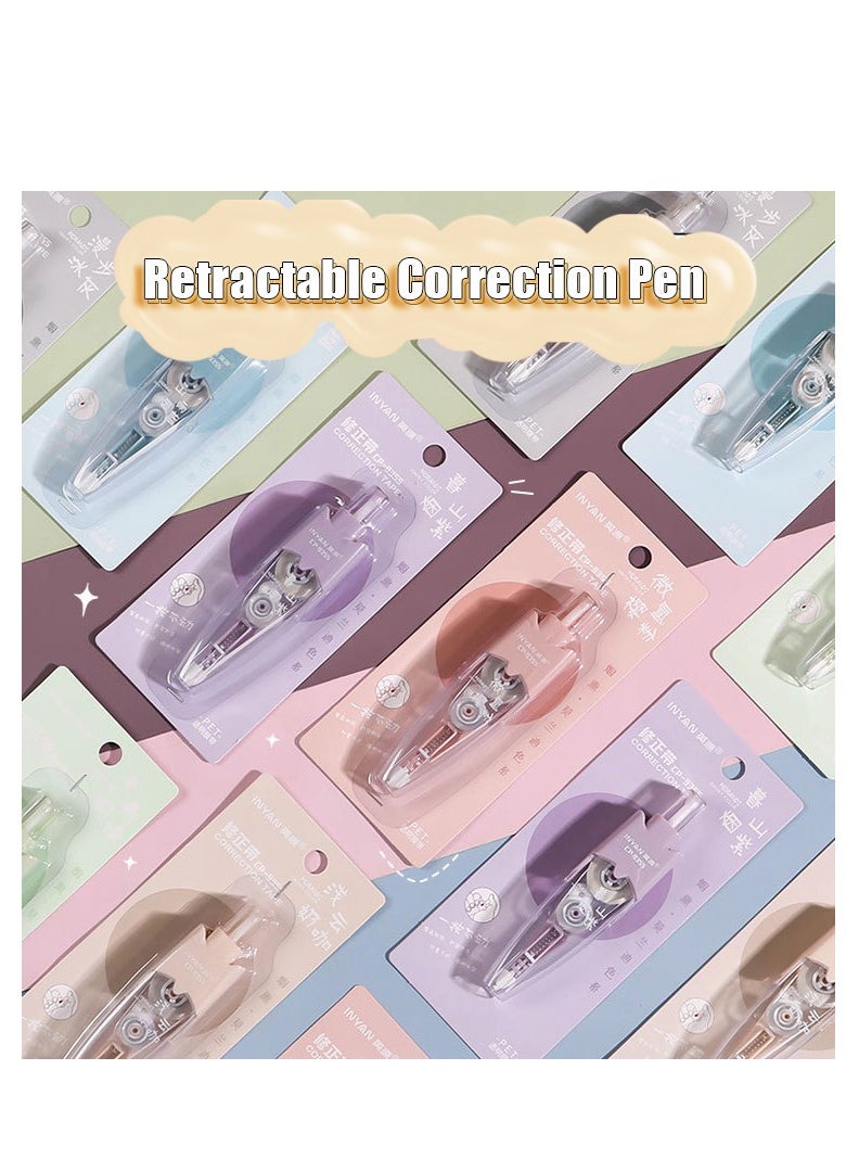 Generic 6 Pcs Retractable Correction Pen 236 Inches Retractable Mechanism Correction Tape Assorted Colored Pen Style Correction Tape Refillable Correction Pen for Office School Supplies, Random Color  - Image 5