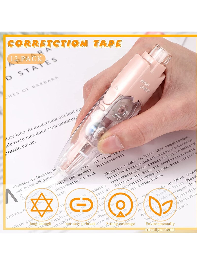 Generic 6 Pcs Retractable Correction Pen 236 Inches Retractable Mechanism Correction Tape Assorted Colored Pen Style Correction Tape Refillable Correction Pen for Office School Supplies, Random Color  - Image 2