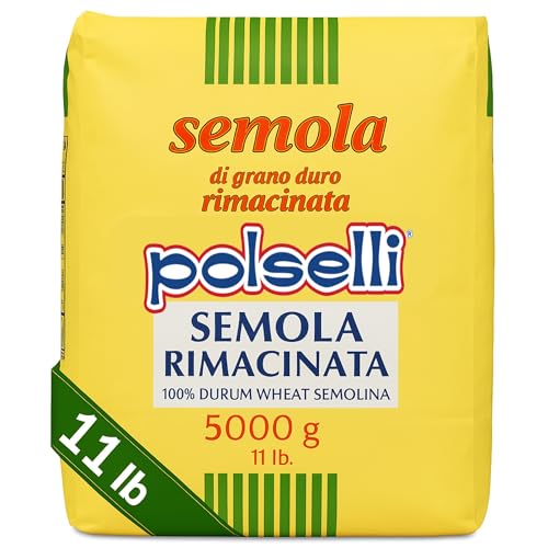 POLSELLI Italian Semola Flour 11 lbs 5 kg Fine Ground Semolina Rimachinata for Fresh Pasta Bread Durum Wheat Product of Italy - Image 1