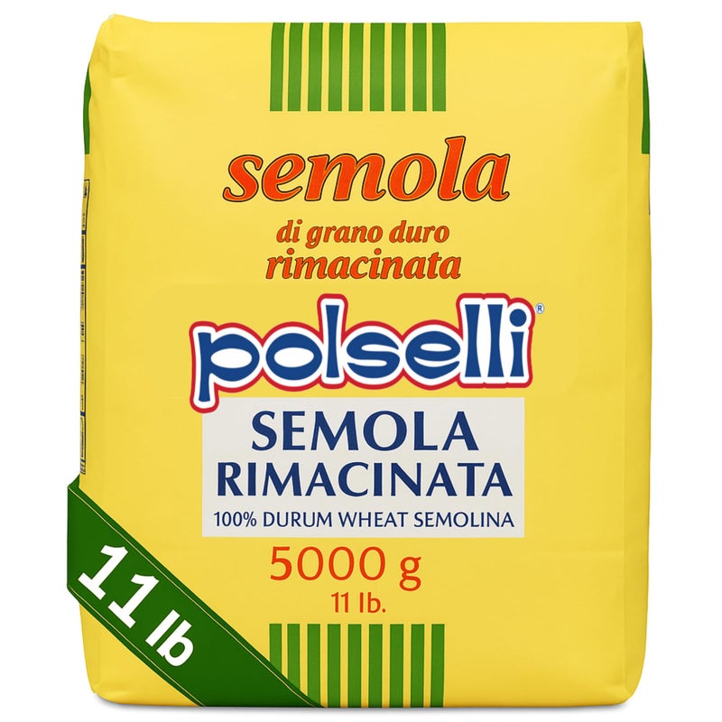 POLSELLI Italian Semola Flour 11 lbs 5 kg Fine Ground Semolina Rimachinata for Fresh Pasta Bread Durum Wheat Product of Italy - Image 3
