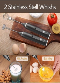 Generic Milk Frother, Rechargeable Milk Frother, 3 Speeds, Milk Frother with Stainless Steel Whisk for Bulletproof Coffee, Cappuccino, Chocolate, Milk Tea, Matcha  - Image 4