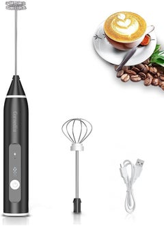 Generic Milk Frother, Rechargeable Milk Frother, 3 Speeds, Milk Frother with Stainless Steel Whisk for Bulletproof Coffee, Cappuccino, Chocolate, Milk Tea, Matcha  - Image 1