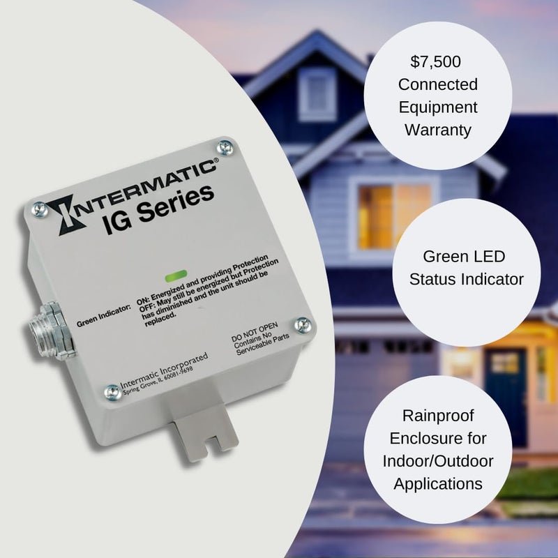 Intermatic IG1200RC3 - Advanced Surge Protection with TPMOV Technology - Rainproof Design for Indoor/Outdoor Use - 3-Year Warranty and $7,500 Connected Equipment Protection - Image 3