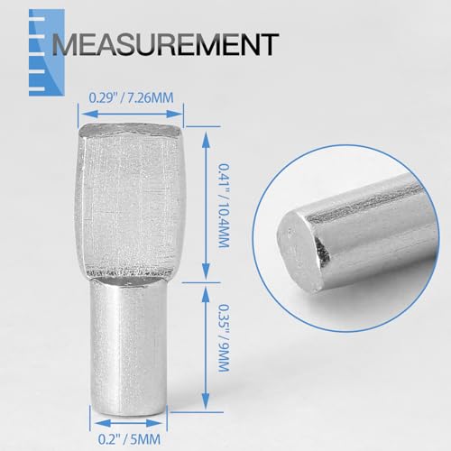 Jamiikury Shelf Pins Pegs Spoon Shaped, Silver Shelf Holders Pegs, Nickel Plated Shelf Support Pegs for Shelves Cabinet Closet - 120 Pieces, 5mm - Image 4