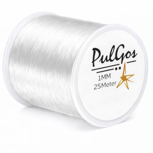 PulGos 𝟐𝟓𝐌-1.0mm Clear Stretchy Elastic Cord |Round Beading Thread for Bracelet, Necklaces DIY Handmade Jewelry Making |Strong & Durable Spool for Crafting Flexible String for Beads & Accessories - Image 1