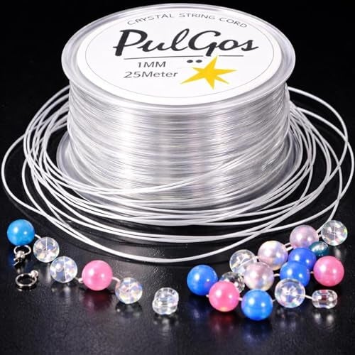 PulGos 𝟐𝟓𝐌-1.0mm Clear Stretchy Elastic Cord |Round Beading Thread for Bracelet, Necklaces DIY Handmade Jewelry Making |Strong & Durable Spool for Crafting Flexible String for Beads & Accessories - Image 5