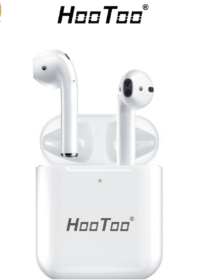 HooToo - AirPods 13 Earphones with Lightning Charging Case with Wireless Charging White - Image 1