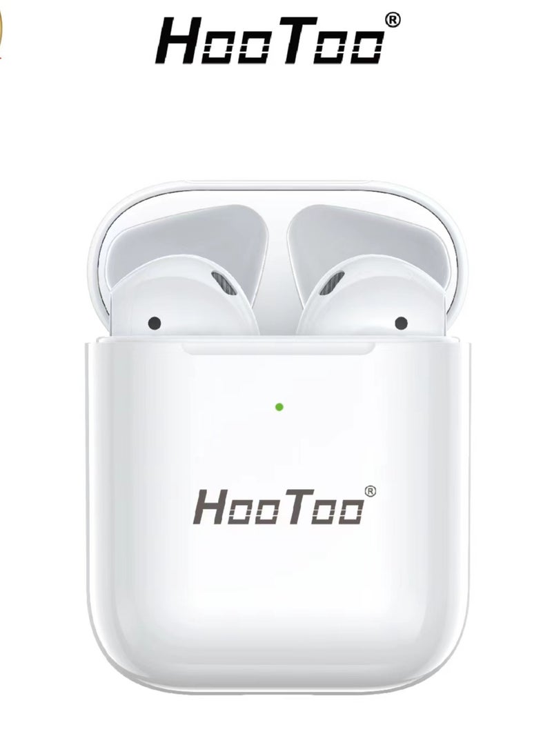 HooToo - AirPods 13 Earphones with Lightning Charging Case with Wireless Charging White - Image 1