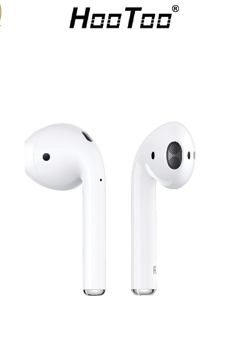 HooToo - AirPods 13 Earphones with Lightning Charging Case with Wireless Charging White - Image 1