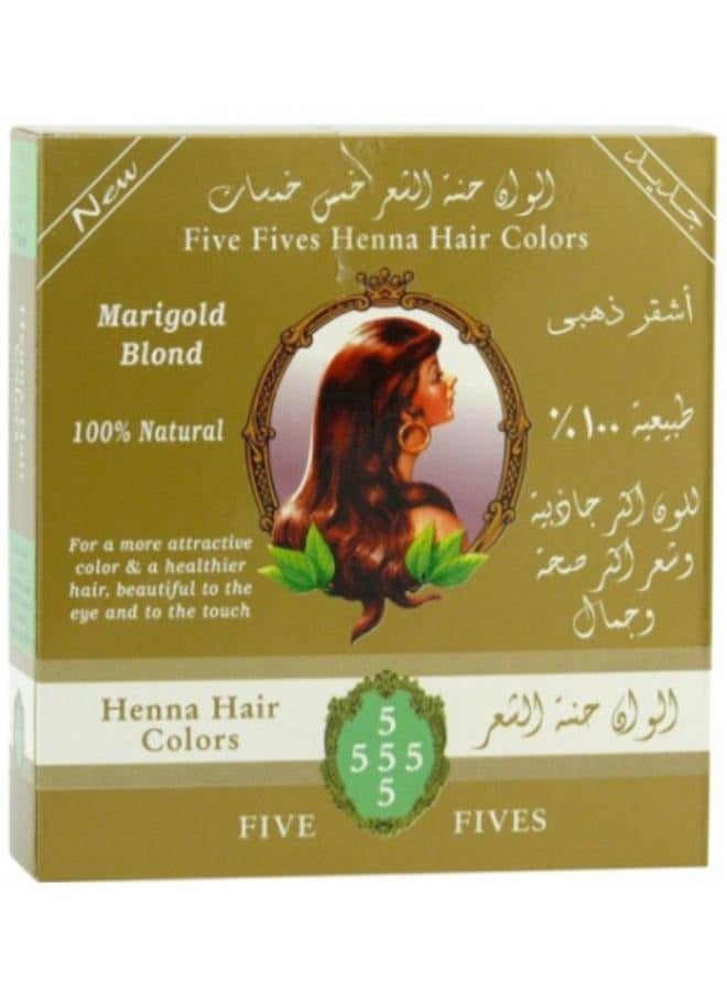 خمس خمسات حنة آلوان أشقر ذهبى –  طبيعية 100% لألوان أكثر جاذبية وشعر صحى وقوى100 جم. - Image 1