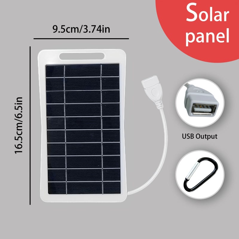 A 20000mW Solar Panel Portable Charger USB Charging Hook Design For Camping Hiking Travel Compatible With Mobile Phones Small Fans And Digital Watches - Image 3