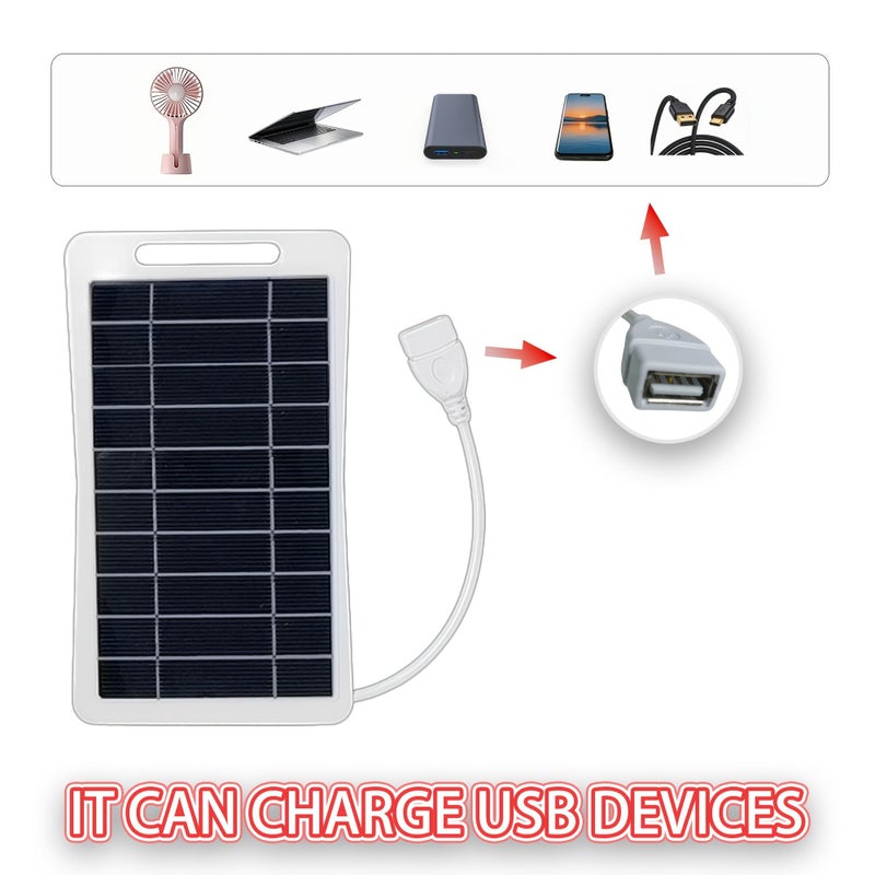 A 20000mW Solar Panel Portable Charger USB Charging Hook Design For Camping Hiking Travel Compatible With Mobile Phones Small Fans And Digital Watches - Image 4