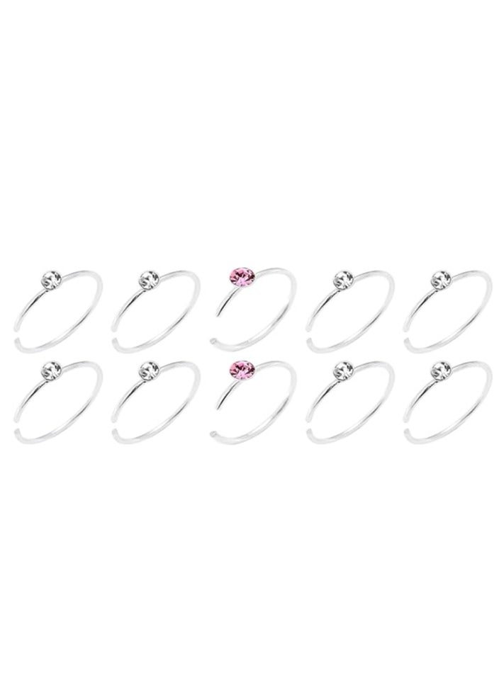 maya accessories nose ring piercings surgical stainless steel 5 peices (mixed random colors) - Image 2