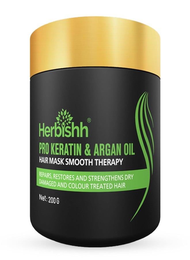 Herbishh Argan Hair Mask-Deep Conditioning & Hydration For Healthier Looking Hair- For Very Dry, Weak, Stressed Out Hair, No Sulphates, No Parabens (200 Gm), 1 Count - Image 1