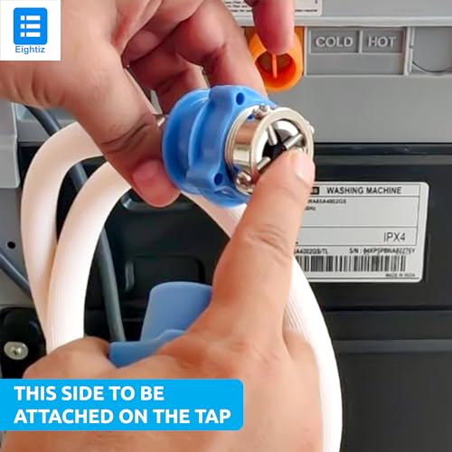 Eightiz Flexible PVC Washing Machine Inlet Hose water pipe, Universal Water Inlet with Tap adaptor Connector for Top & Front Load Fully Automatic (7.5M) - Image 4