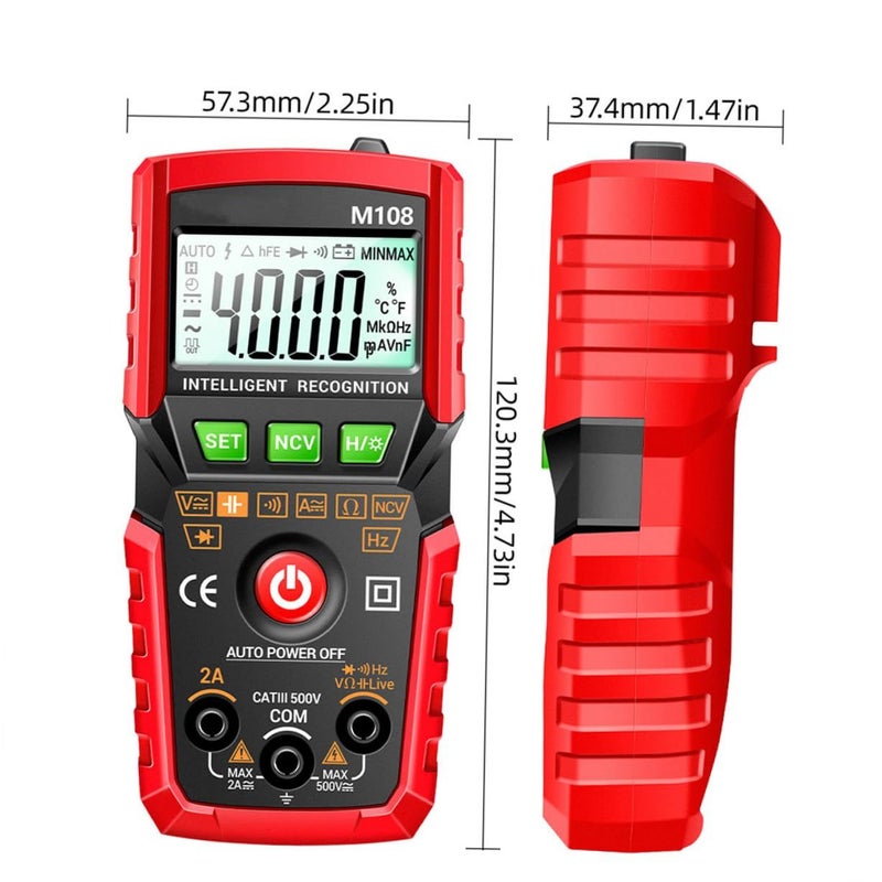 Smart Digital Multimeter Auto Ranging Volt Tester Non Contact Voltage Detection - Image 3