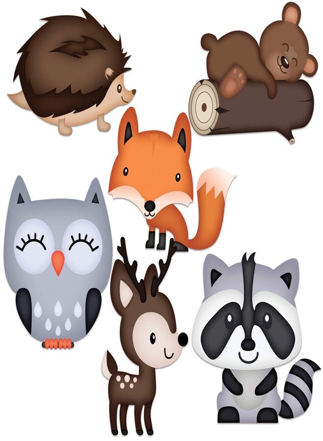 Pretty Cute Studios مجموعة من 36 مجسمًا لحيوانات الغابة - زينة لحفلات استقبال المولود - مجسمات كبيرة لحيوانات الغابة مناسبة لحفلات استقبال المولود أو حفلات الخريف - Image 1