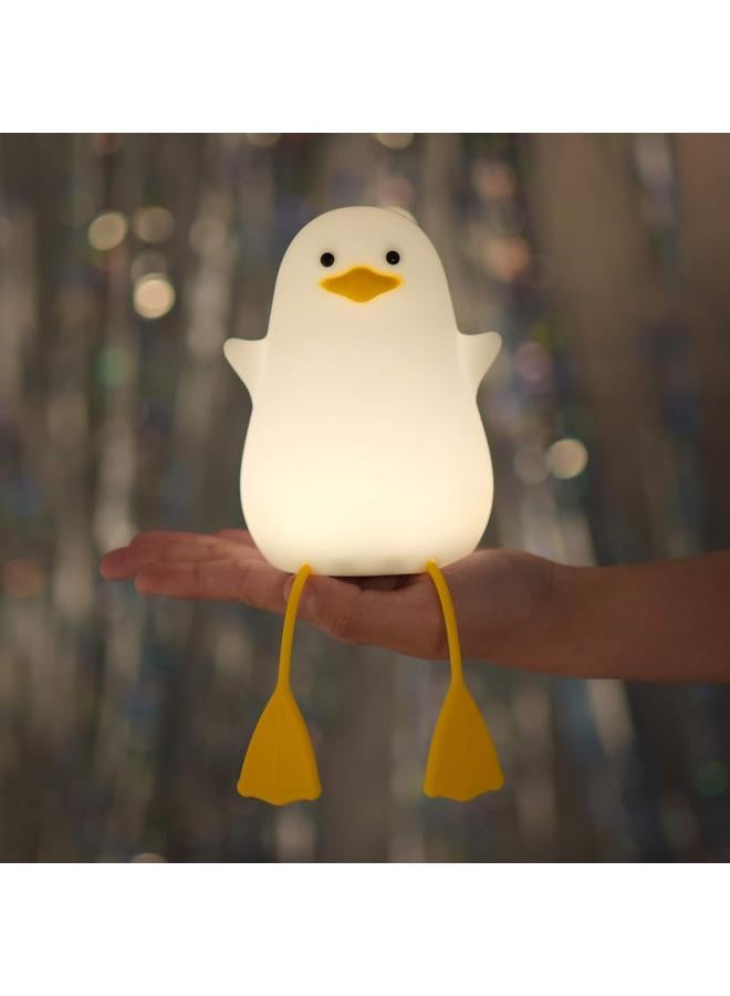 الأزرق جي دبليو يوانديان لطيف بطة ليلة الخفيفة، هدايا للنساء في سن المراهقة الفتيات الطفل، أضواء ليلية للأطفال غرفة نوم كاواي ديكور الغرفة، لطيف عيد الميلاد النورس سيليكون أضواء ليلية للأطفال الصغار. - Image 1