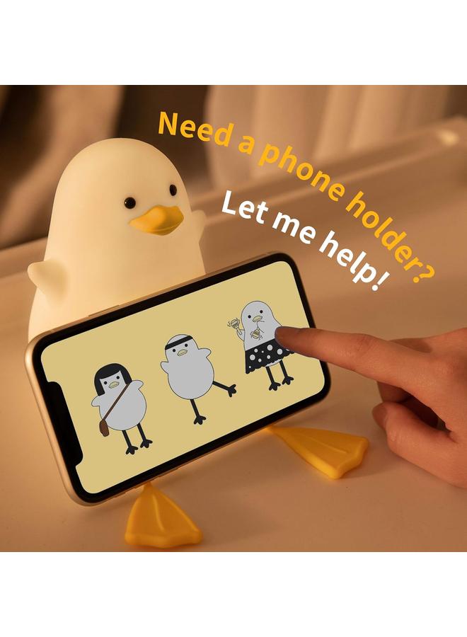 الأزرق جي دبليو يوانديان لطيف بطة ليلة الخفيفة، هدايا للنساء في سن المراهقة الفتيات الطفل، أضواء ليلية للأطفال غرفة نوم كاواي ديكور الغرفة، لطيف عيد الميلاد النورس سيليكون أضواء ليلية للأطفال الصغار. - Image 5