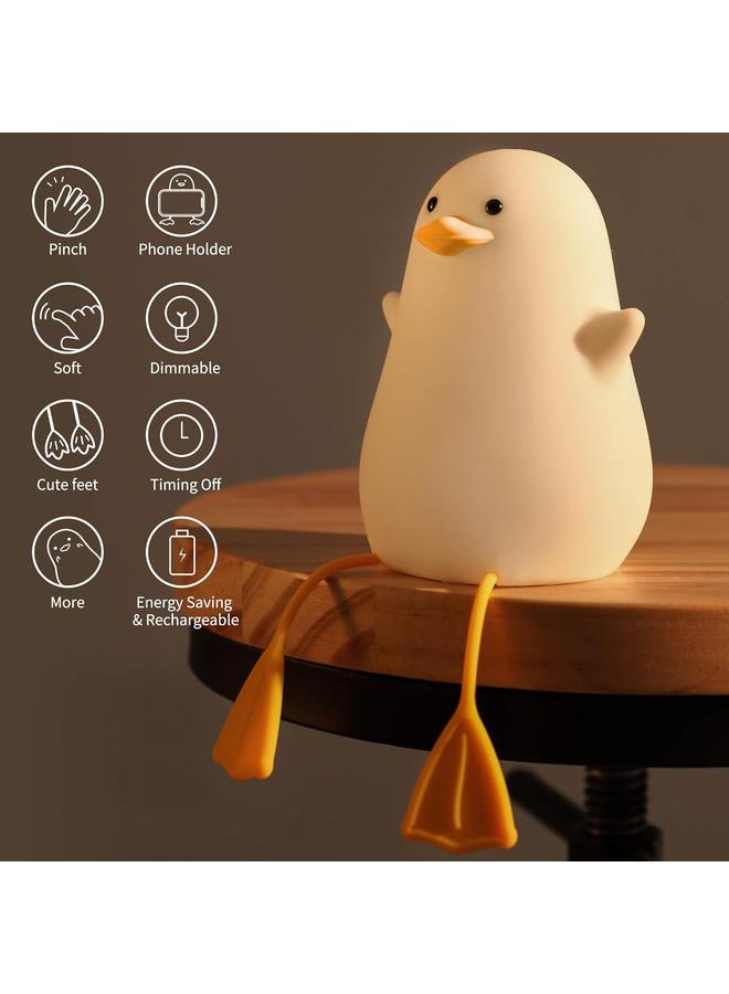 الأزرق جي دبليو يوانديان لطيف بطة ليلة الخفيفة، هدايا للنساء في سن المراهقة الفتيات الطفل، أضواء ليلية للأطفال غرفة نوم كاواي ديكور الغرفة، لطيف عيد الميلاد النورس سيليكون أضواء ليلية للأطفال الصغار. - Image 2