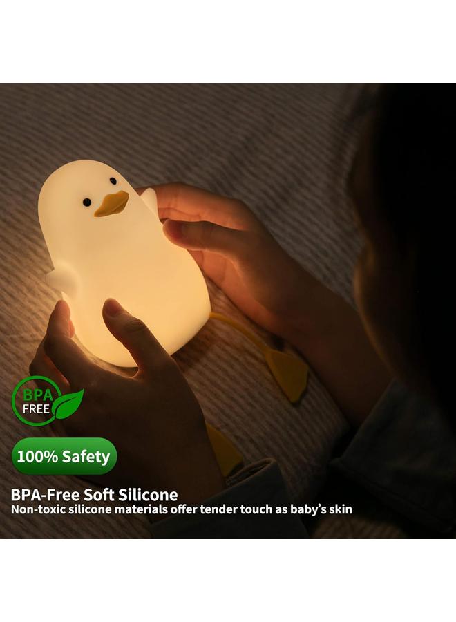 الأزرق جي دبليو يوانديان لطيف بطة ليلة الخفيفة، هدايا للنساء في سن المراهقة الفتيات الطفل، أضواء ليلية للأطفال غرفة نوم كاواي ديكور الغرفة، لطيف عيد الميلاد النورس سيليكون أضواء ليلية للأطفال الصغار. - Image 3