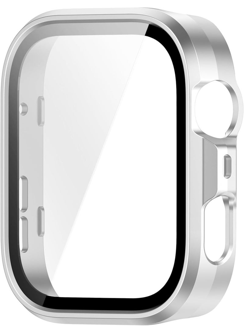 Case Compatible with Huawei Watch Fit 4 Pro, Full Coverage Slim Hard Case Protective Bumper Built-in Tempered Glass Screen Protector Shell for Huawei Watch Fit 4 Pro (Silver) - Image 2