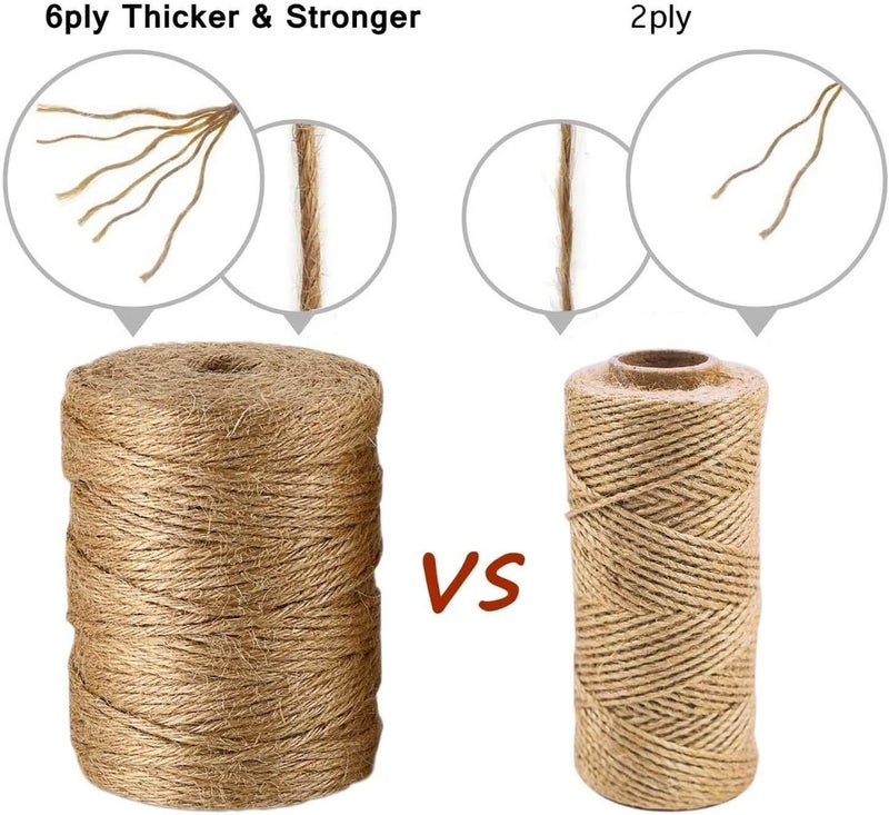 IlikeEC Jute Twine 3mm Thick 656 Feet Best Arts Crafts Twine Industrial Packing Materials Durable String for Gardening Applications -200m - Image 3