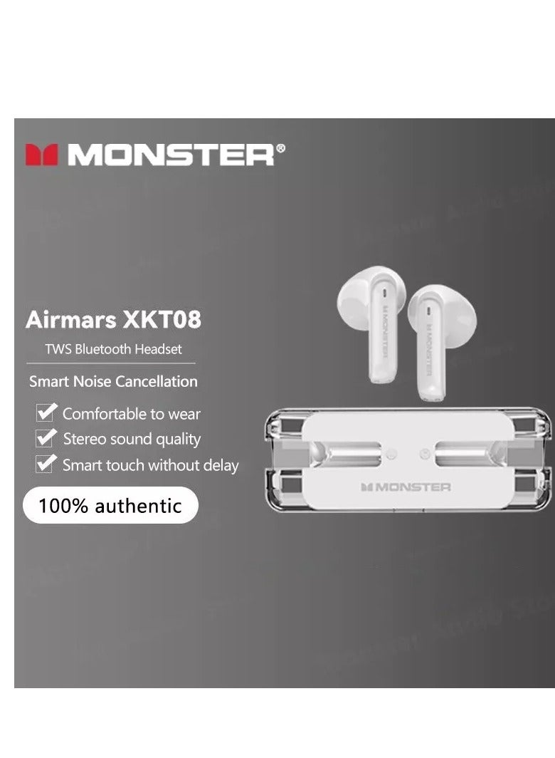 Monster XKT08 Wireless Bluetooth Earbuds Gaming Headphones Deep Bass Low Latency Game Headset with Built-in Microphone For Gaming Noise Canceling Headsets - Image 1