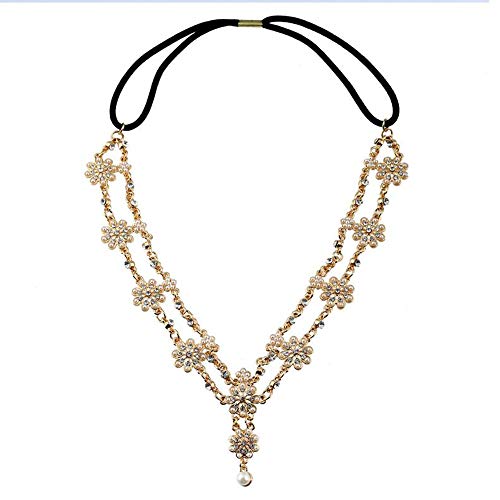 YERTTER Women Boho Vintage Silver Gold Head Chain Headpieces Hair Accessories Party Hair Jewelry for Women and Girls (Rose gold) - Image 2