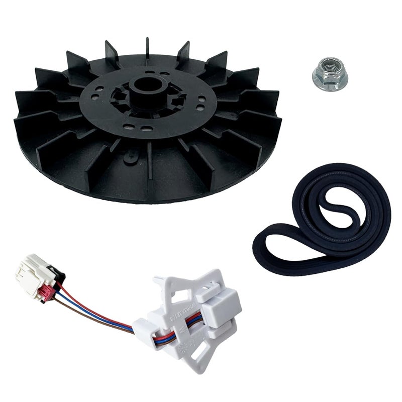 Ninayu Upgraded WH03X32217 Washer Motor Pulley WH01X24180 Washer Drive Belt WH03X32158 Washer Speed Sensor Compatible with GE Clothes Washer Washer Motor Pulley - Image 2