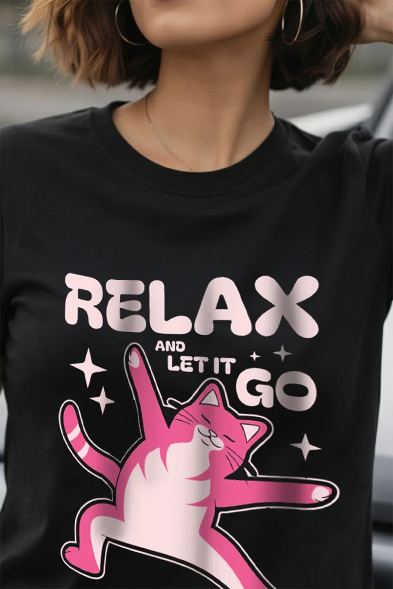 جونبيري JUNEBERRY® Women’s Pure Cotton Regular Fit Printed T-Shirt – Everyday Casual Wear, Travel & Weekend Outfit Tee (JB_55_RELXC_BLK_XXL)