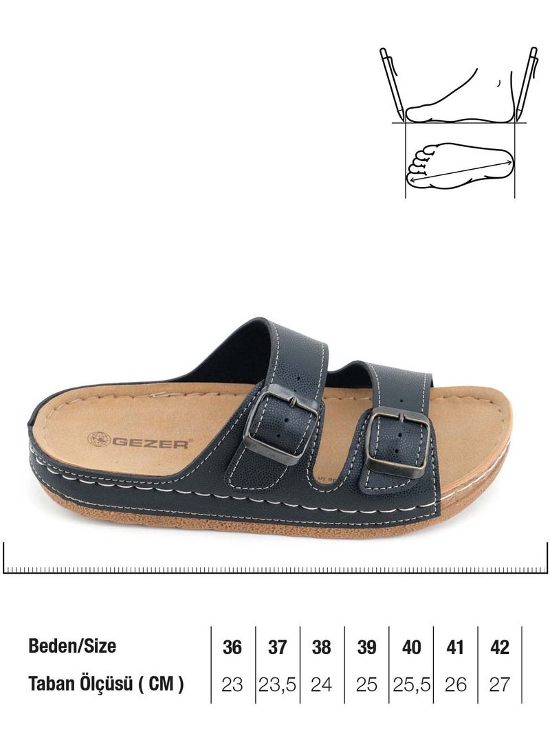 Gezer - Women's Summer Faux Leather Comfortable Sole Two Buckle Adjustable Daily Slippers - Image 1