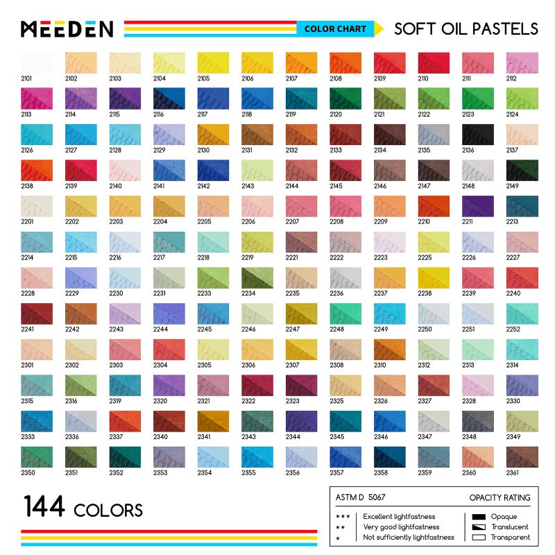 MEEDEN Soft Oil Pastels Set: 144 Vibrant Colors Art Oil Pastels for Blending Layering Shading Drawing - Smooth Oil Pastel Crayons for Artists Beginners Adults Teachers Christmas Painting - Image 2