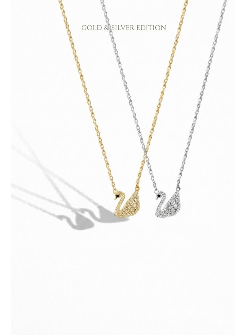 RAFAL Sparkling Swan Pendant Necklace for Women – Elegant Silver-Plated Soft Dainty Chain, Premium Sophisticated Zircon Studded Jewelry for Special Occasions, Birthdays & Luxury Gifting - Image 1