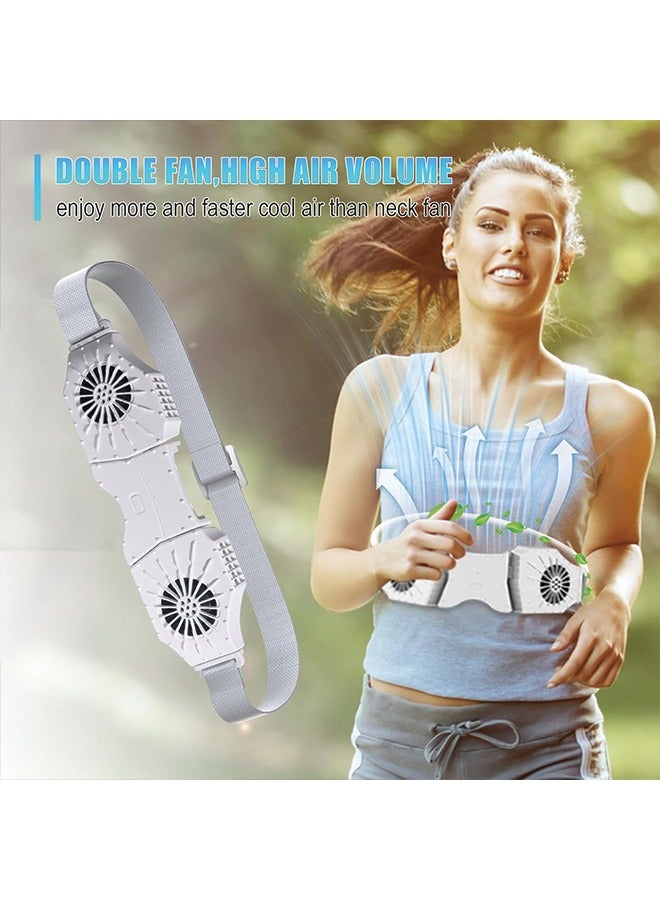 Loquat Waist Fan, Portable Fan Rechargeable, 8000 mAh Battery Operated Wearable Personal Fan, Neck Fan that Blow Cold Air, Body Fan for Outdoor, Farm, Camping, Hiking, Travel, Fishing (white) - Image 3