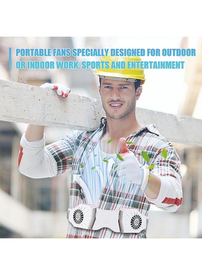 Loquat Waist Fan, Portable Fan Rechargeable, 8000 mAh Battery Operated Wearable Personal Fan, Neck Fan that Blow Cold Air, Body Fan for Outdoor, Farm, Camping, Hiking, Travel, Fishing (white) - Image 2