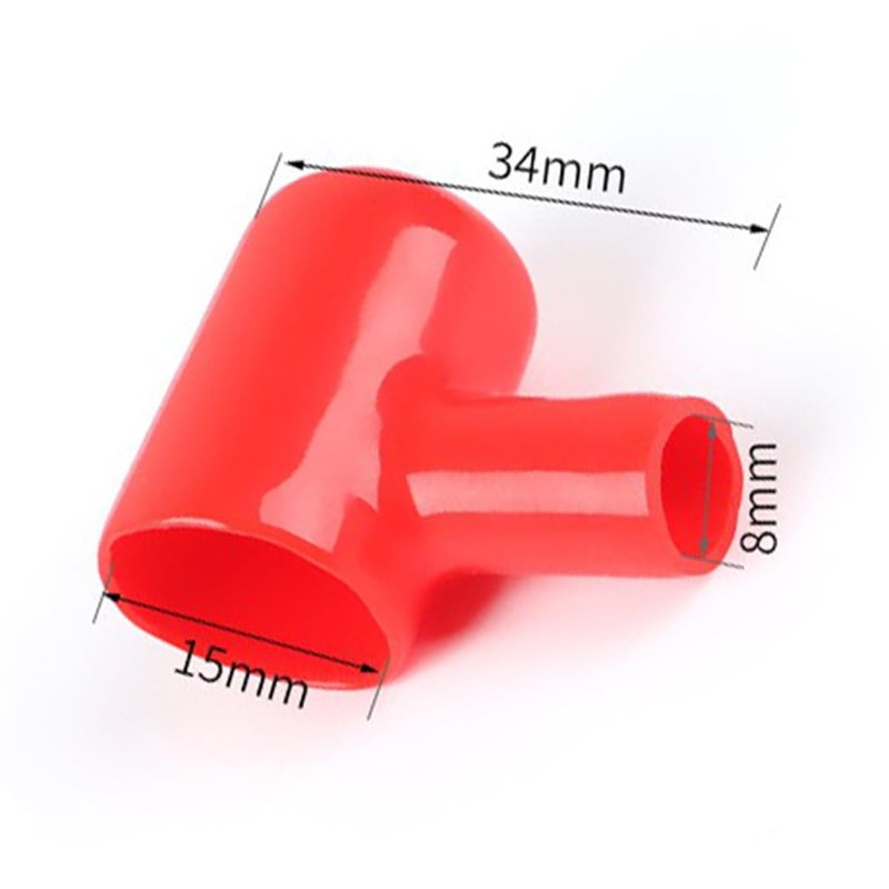Battery Terminal Covers,2-Pack Battery Terminal Protector Boots,Insulated Rubber Terminal Covers,L8-15-34mm Positive Negative Terminal Caps for Truck,Marine,RV,Solar Power Bank,Motorcycle - Image 2