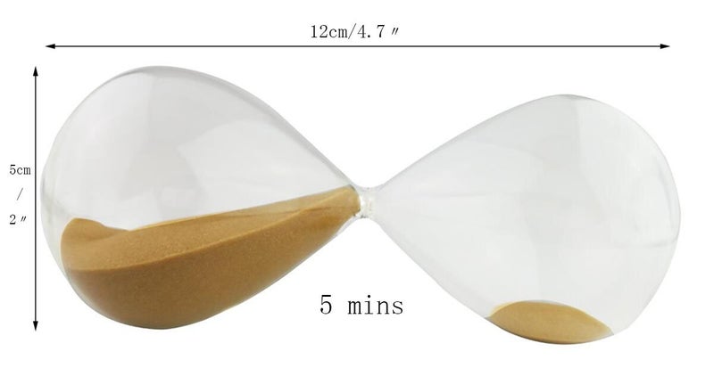 Winterworm Large Fashion Colorful Sand Glass Sandglass Hourglass Timer Clear Smooth Glass Measures Home Desk Decor Xmas Birthday Gift (5 Minutes, Brown) - Image 3