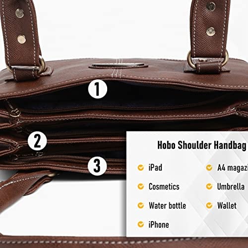 Fostelo Women's Birdie Satchel Tote Handbag for Women | Ladies Purse | Stylish Shoulder Bag | Gift For Women | Brown - Image 5