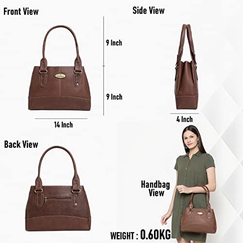 Fostelo Women's Birdie Satchel Tote Handbag for Women | Ladies Purse | Stylish Shoulder Bag | Gift For Women | Brown - Image 3