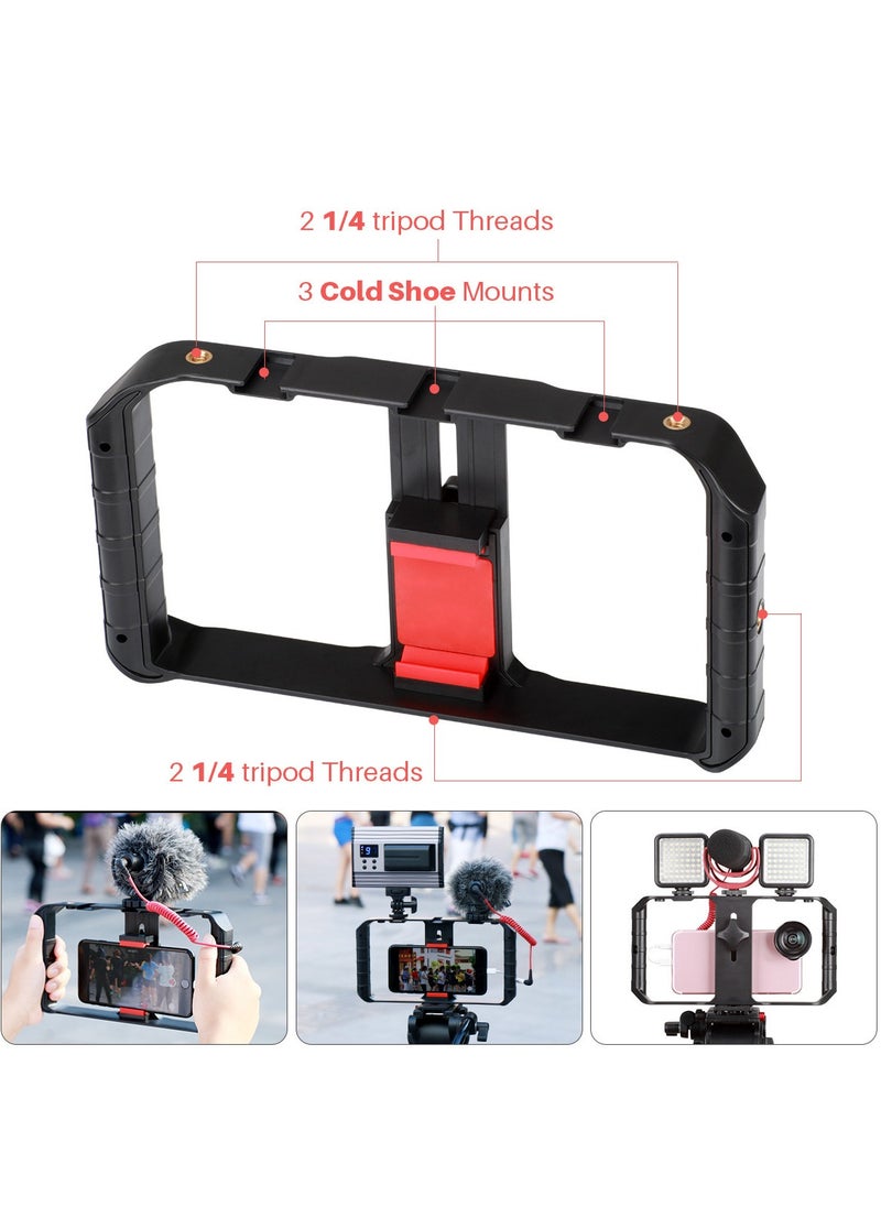 SYOSI Filmmaking Case U Rig Pro Smartphone Video Rig mobile phone handheld recording video shooting live rabbit cage VL49 RGB Video Lights  - Image 3