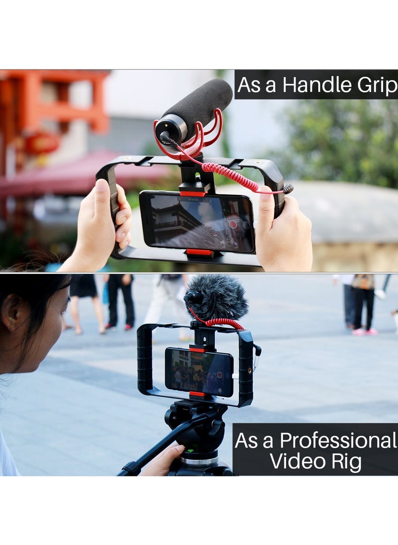 SYOSI Filmmaking Case U Rig Pro Smartphone Video Rig mobile phone handheld recording video shooting live rabbit cage VL49 RGB Video Lights  - Image 4