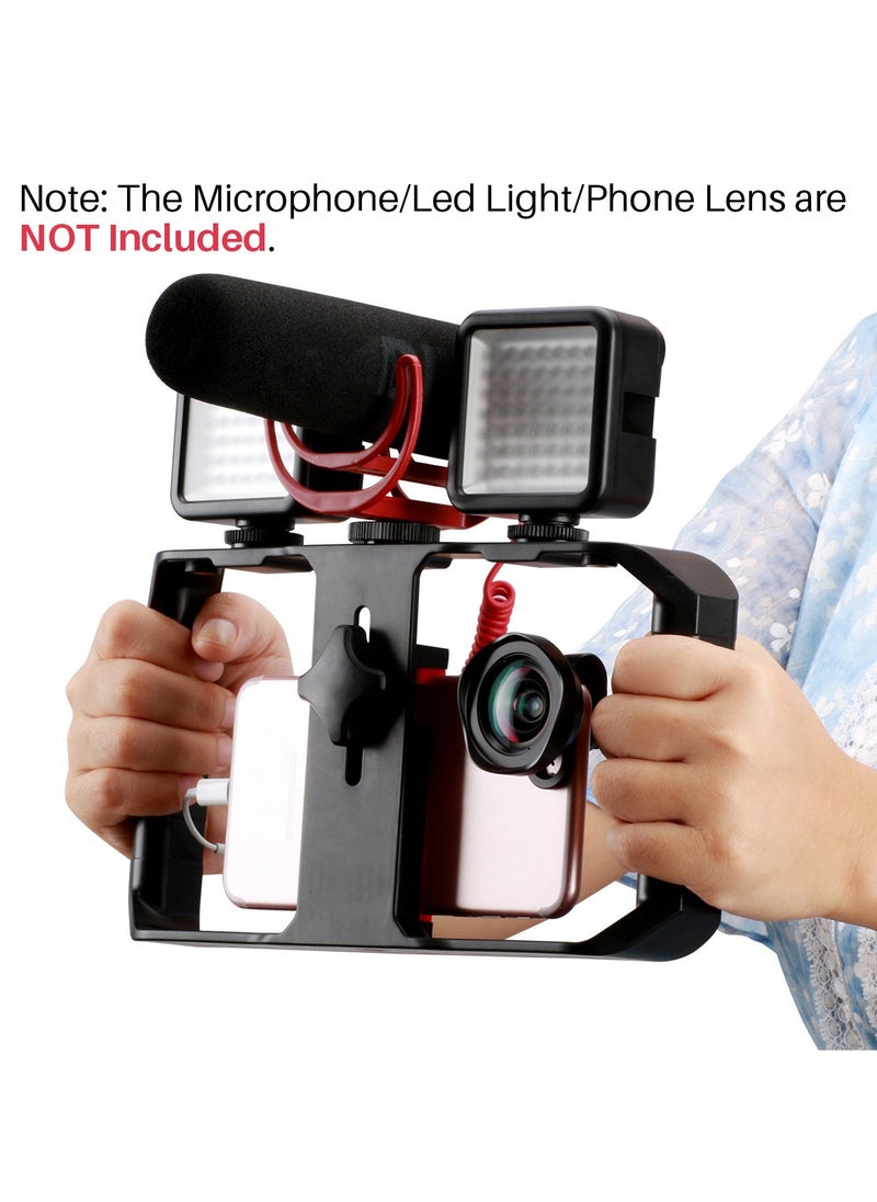SYOSI Filmmaking Case U Rig Pro Smartphone Video Rig mobile phone handheld recording video shooting live rabbit cage VL49 RGB Video Lights  - Image 2