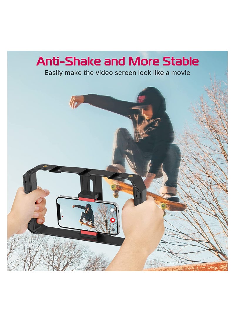 SYOSI Filmmaking Case U Rig Pro Smartphone Video Rig mobile phone handheld recording video shooting live rabbit cage VL49 RGB Video Lights  - Image 5