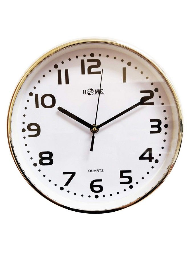 UNIWARE 11" Light Gold Colored Wall Clock For Home Office White Dial - Image 1
