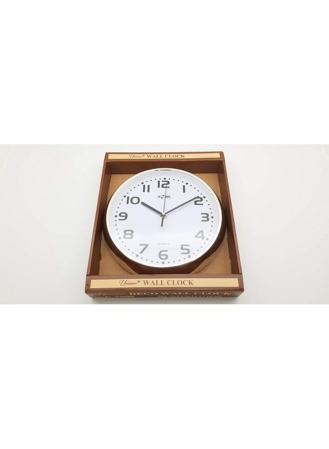UNIWARE 11" Light Gold Colored Wall Clock For Home Office White Dial - Image 3