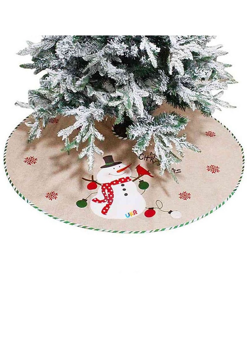 UKR Christmas Tree Skirt – 110 cm Snowman Design for Placing Gifts – Festive Holiday Decor - Image 2
